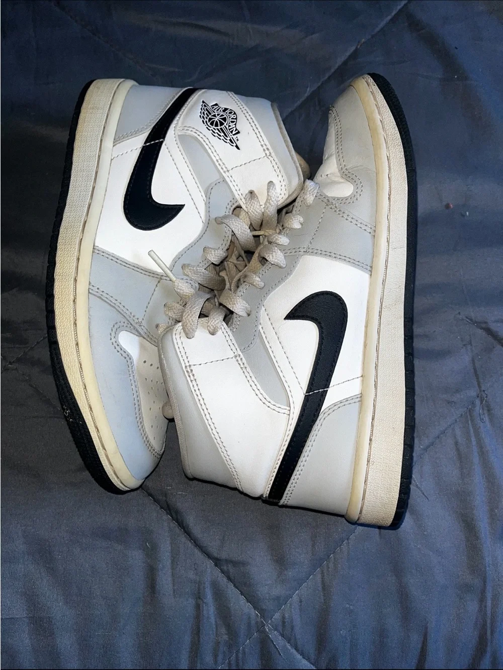 Jordan Men's Mid-Top Sneakers in White and Black